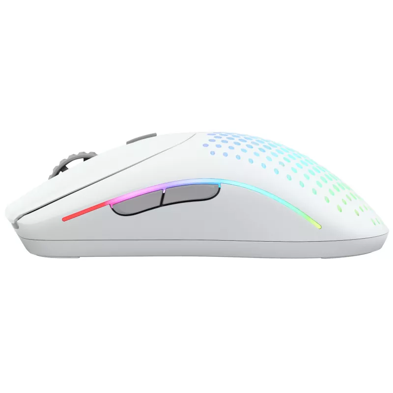 Glorious Gaming Glorious Model O Wireless 2 - Matte balta, labās rokas, lāzera, RF bezvadu + USB Type-C, 26000 DPI, 1 ms, balta