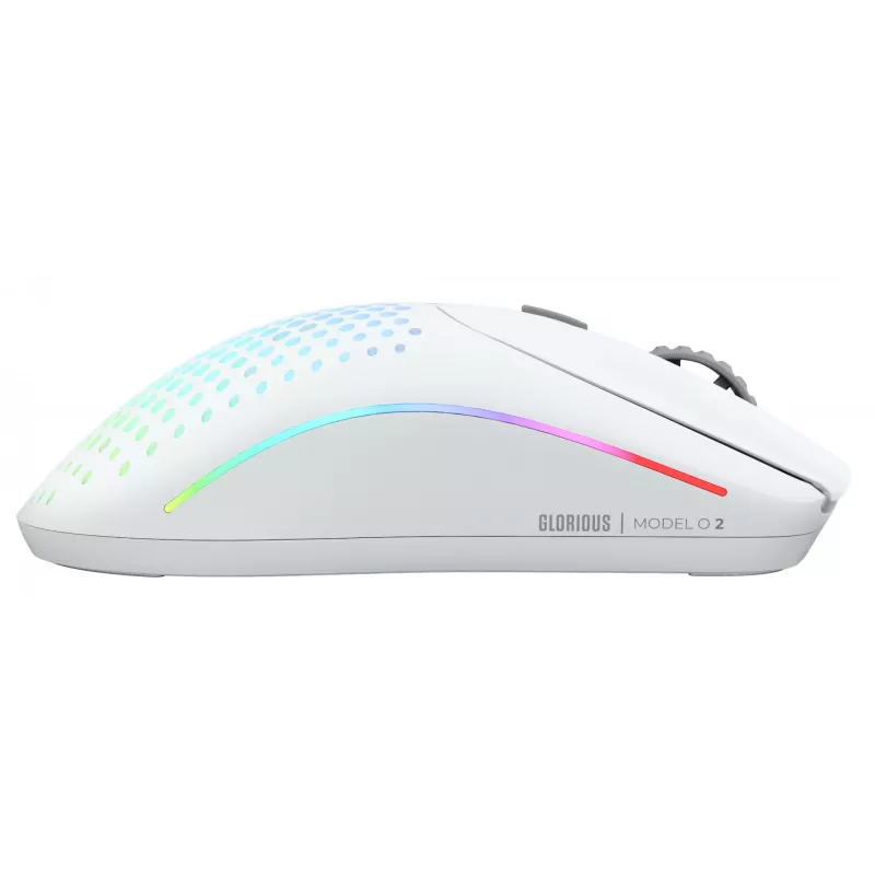 Glorious Gaming Glorious Model O Wireless 2 - Matte balta, labās rokas, lāzera, RF bezvadu + USB Type-C, 26000 DPI, 1 ms, balta