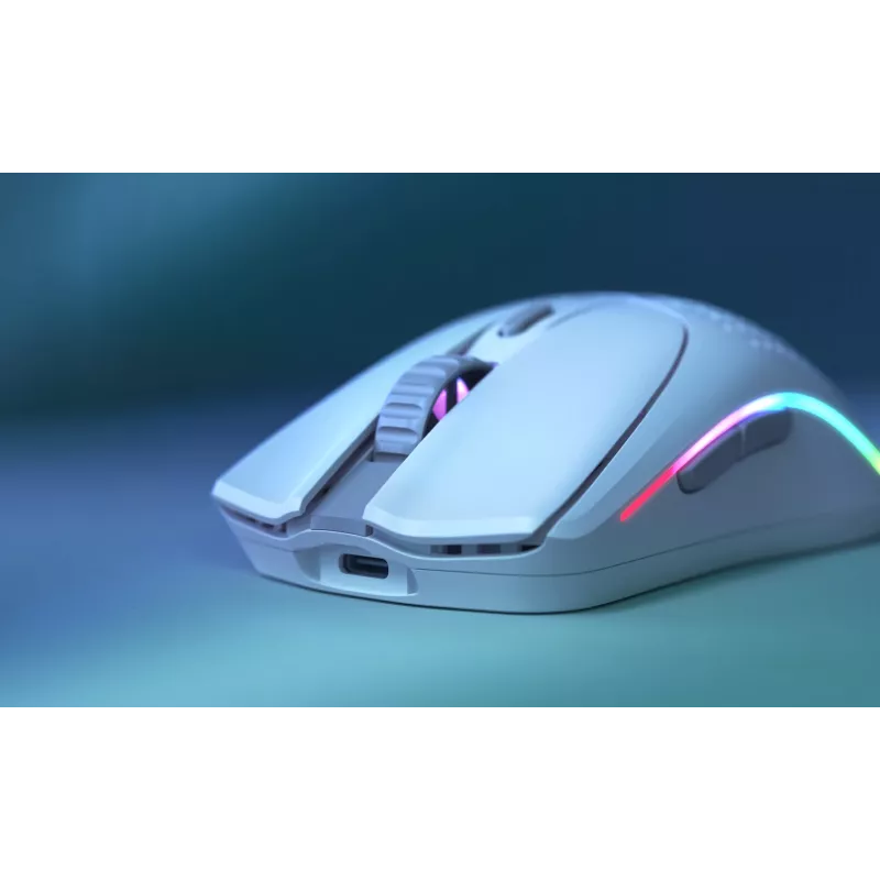 Glorious Gaming Glorious Model O Wireless 2 - Matte balta, labās rokas, lāzera, RF bezvadu + USB Type-C, 26000 DPI, 1 ms, balta