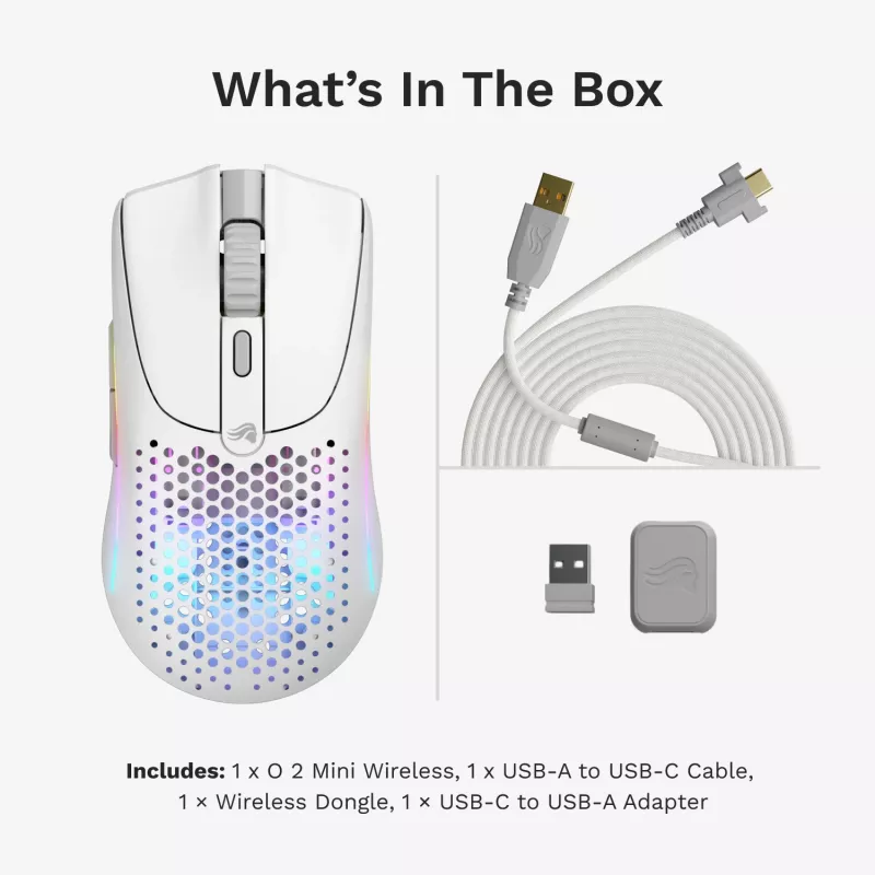 Glorious Gaming Glorious Model O 2 Mini Wireless - Matte balta