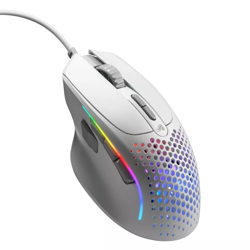 Glorious Gaming Glorious Model IV2 Vadu pele - Balta, Labā roka, Optiska, USB Type-A, 26000 DPI, Balta
