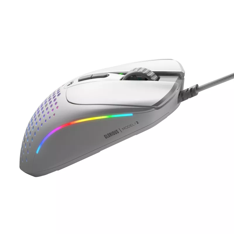 Glorious Gaming Glorious Model IV2 Vadu pele - Balta, Labā roka, Optiska, USB Type-A, 26000 DPI, Balta