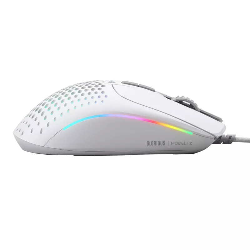 Glorious Gaming Glorious Model IV2 Vadu pele - Balta, Labā roka, Optiska, USB Type-A, 26000 DPI, Balta