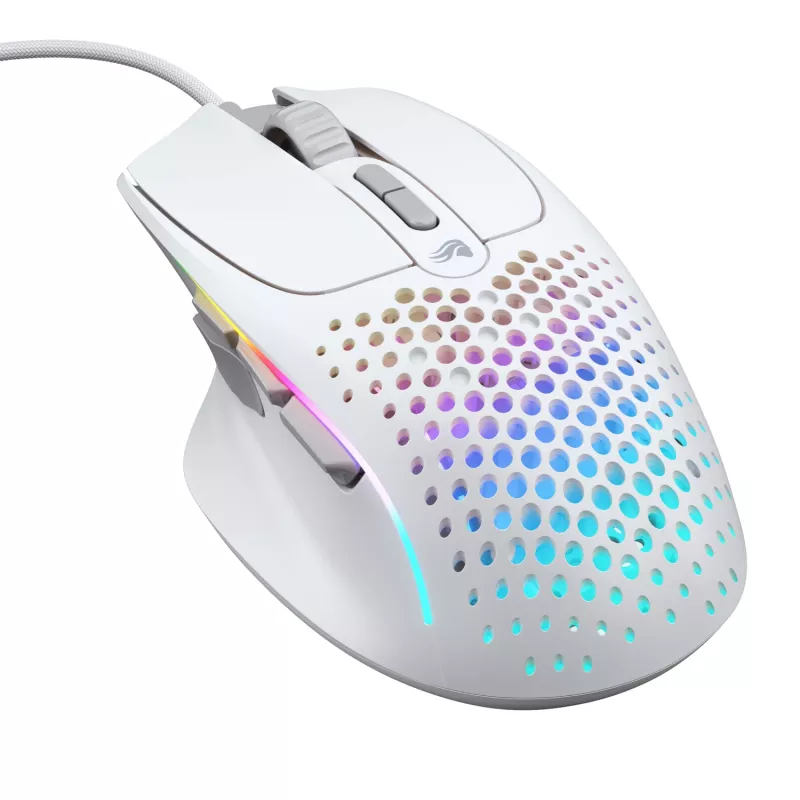 Glorious Gaming Glorious Model IV2 Vadu pele - Balta, Labā roka, Optiska, USB Type-A, 26000 DPI, Balta