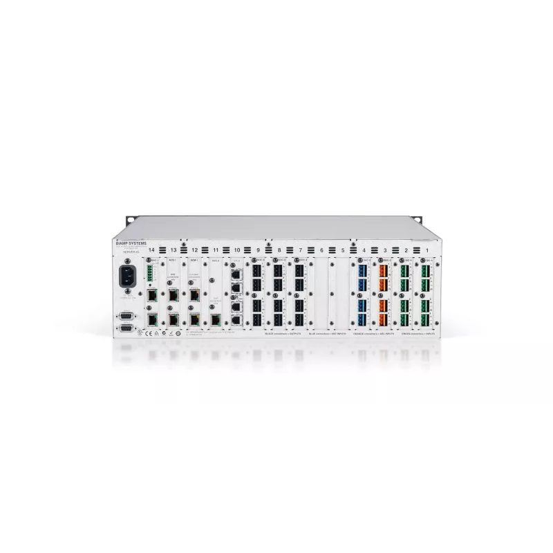 Biamp Tesira SERVER-IO AVB, 8000 Ω, 200 Ω, Melns, Metālisks, Sarkans, 3U, OLED, 20 - 20000 Hz