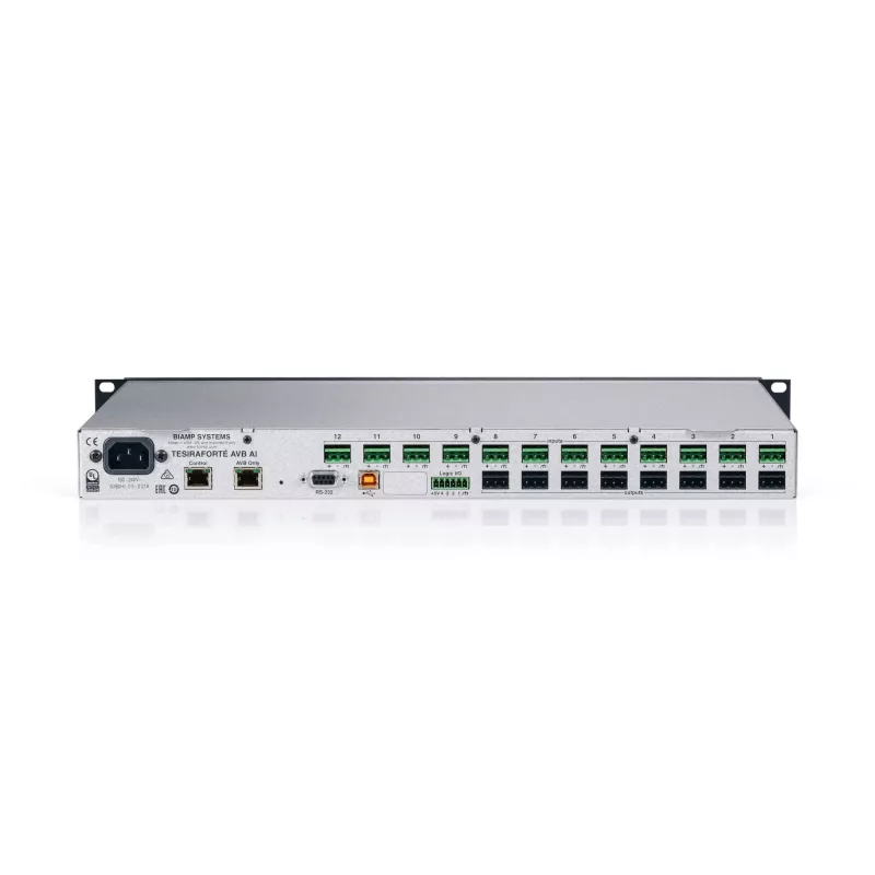 Biamp Tesira FORTÉ AVB AI, 8000 Ω, 207 Ω, melns, metālisks, 1U, OLED, 20 - 20000 Hz