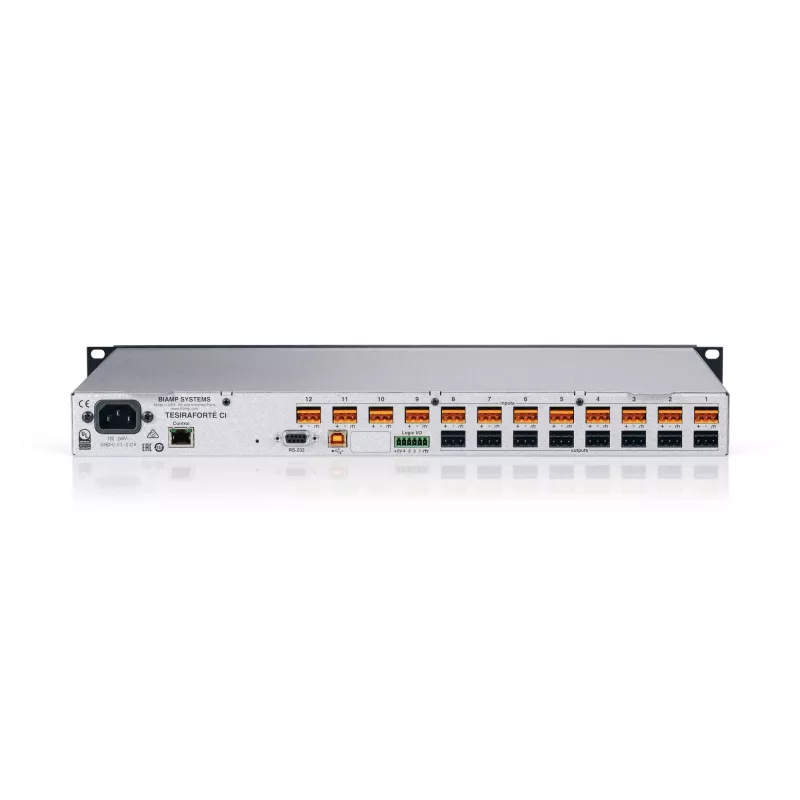 Biamp Tesira FORTÉ CI, 8000 Ω, 207 Ω, Melns, Metālisks, 1U, OLED, 20 - 20000 Hz