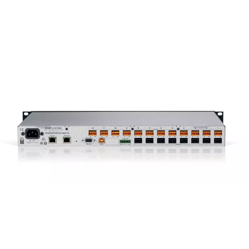 Biamp Tesira FORTÉ DAN CI, 8000 Ω, 207 Ω, melna, metāliska, 1U, OLED, 20–20000 Hz