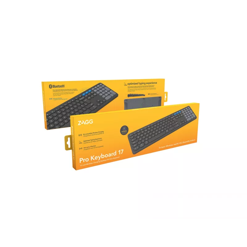 ZAGG Pro 17 tastatūra Universāla Bluetooth QWERTY Nordic Melna