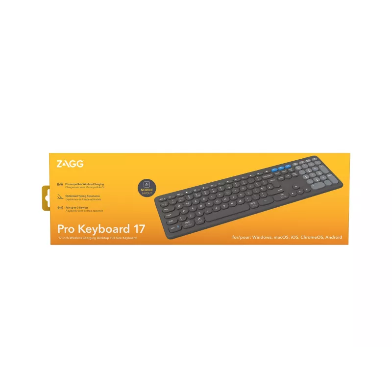 ZAGG Pro 17 tastatūra Universāla Bluetooth QWERTY Nordic Melna
