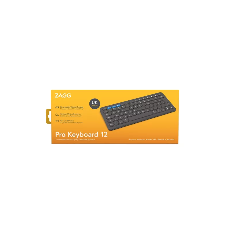 ZAGG Pro 12 tastatūra Universāla Bluetooth QWERTY Angļu Melna