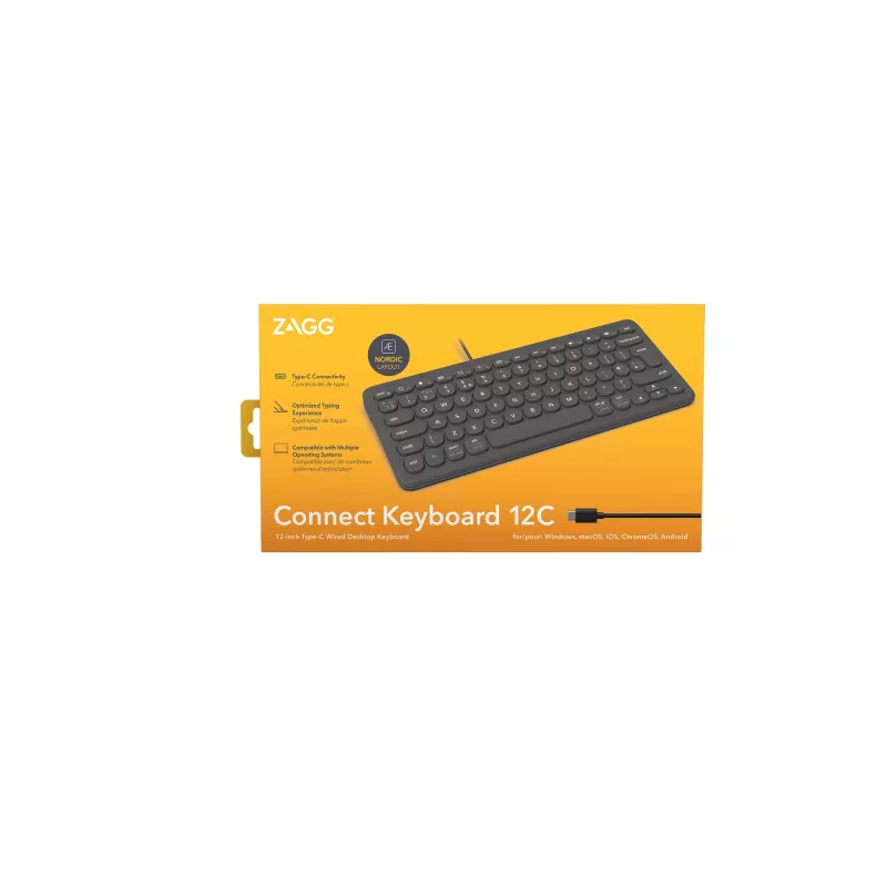ZAGG Connect 12C tastatūra Universāla USB QWERTY Nordic Melna