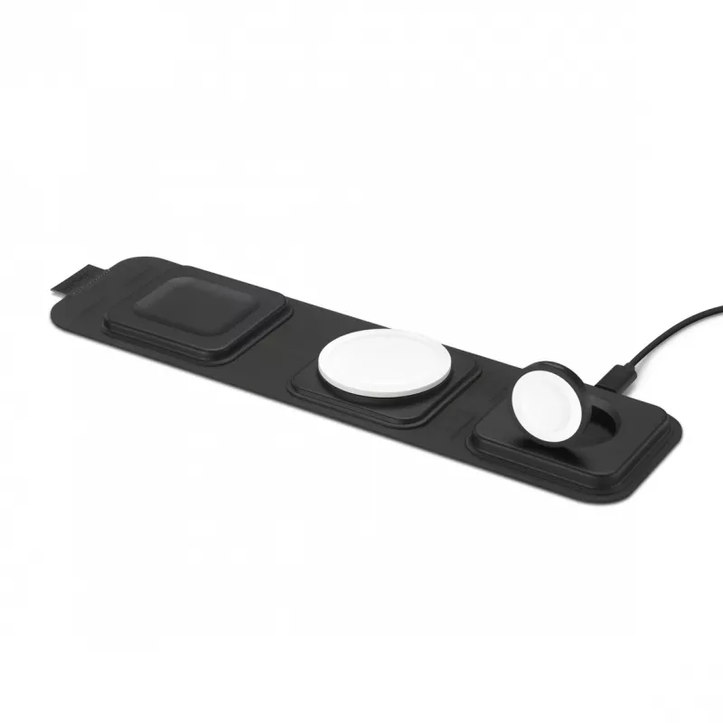 mophie 3-in-1 ceļojumu lādētājs ar MagSafe (2023), iekštelpām, USB, bezvadu uzlāde, melns