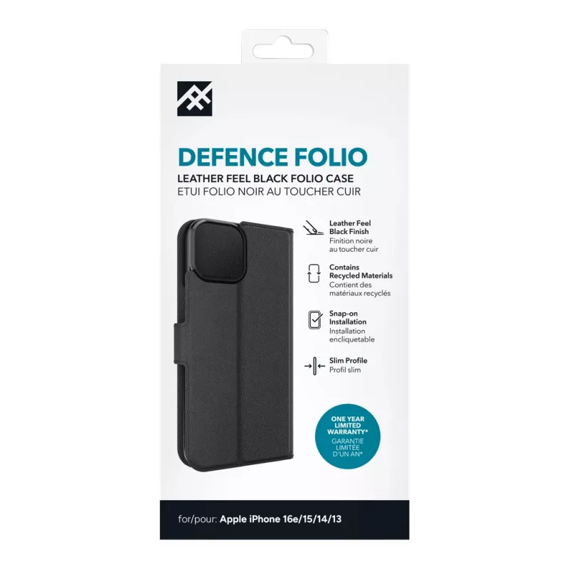 IFROGZ Defence Folio mobilā tālruņa maciņš 15.5 cm (6.1 collas) Melns