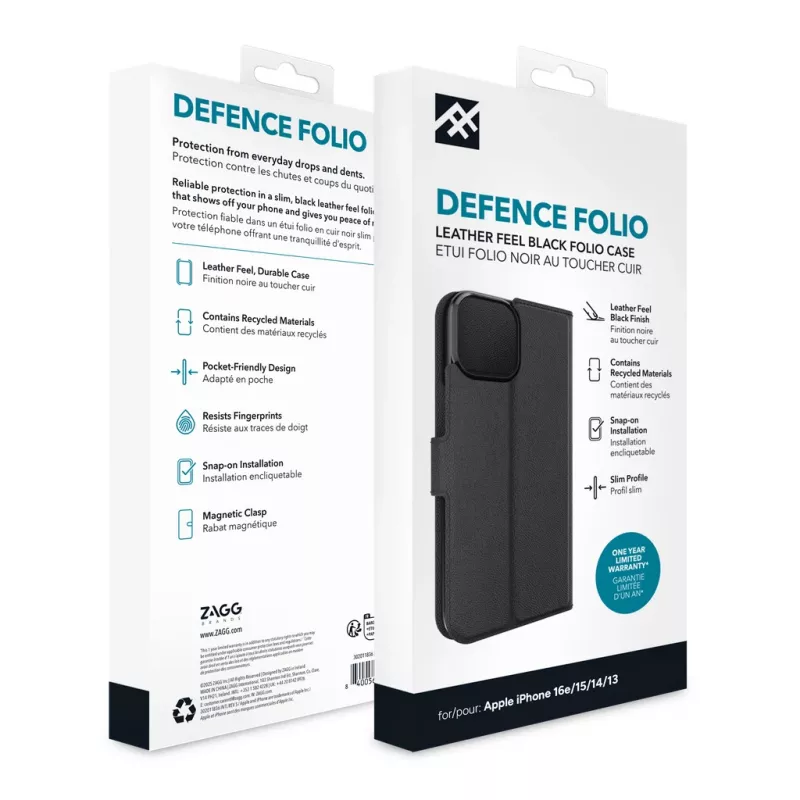IFROGZ Defence Folio mobilā tālruņa maciņš 15.5 cm (6.1 collas) Melns