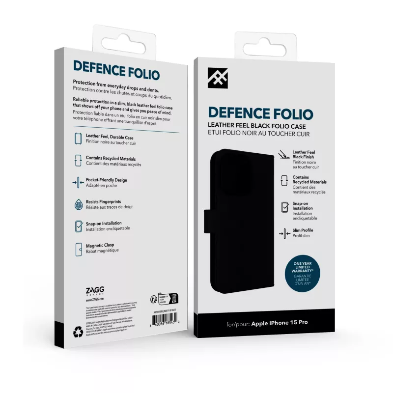 IFROGZ Defence Folio mobilā tālruņa maciņš 15.5 cm (6.1 collas) Melns