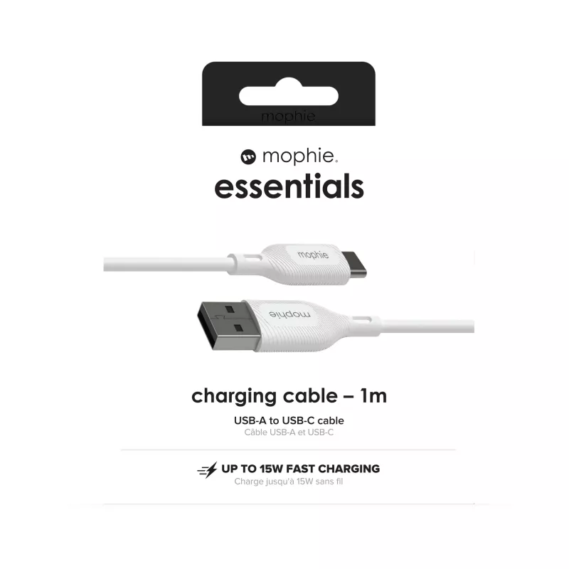mophie essentials uzlādes kabeļi | 1M USB kabelis USB 2.0 USB A USB C Balts
