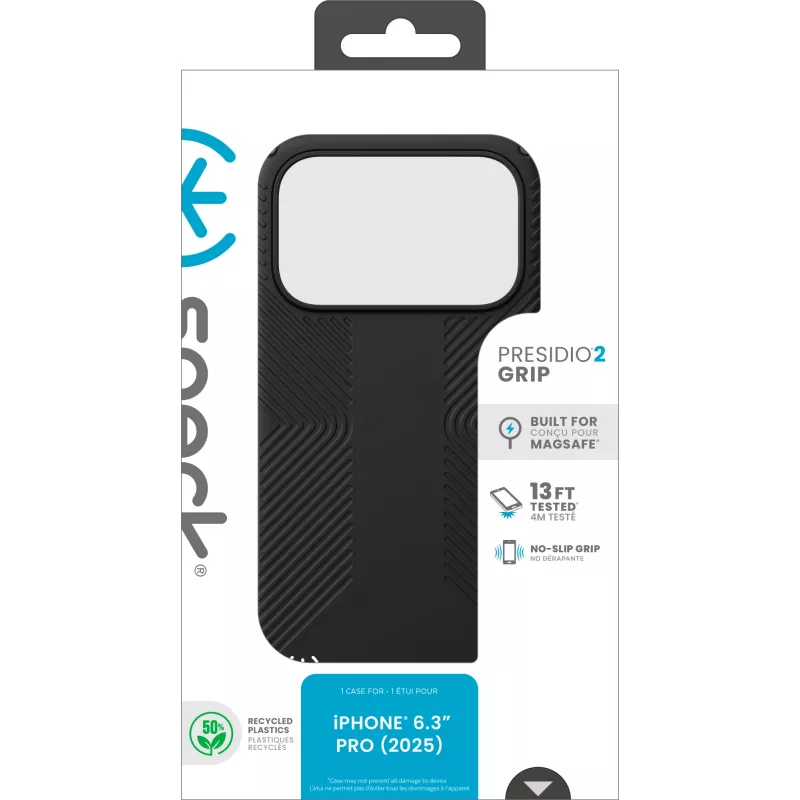 Speck Presidio2 Grip + MS Apple iPhone 17 Pro Melns - ar Microban
