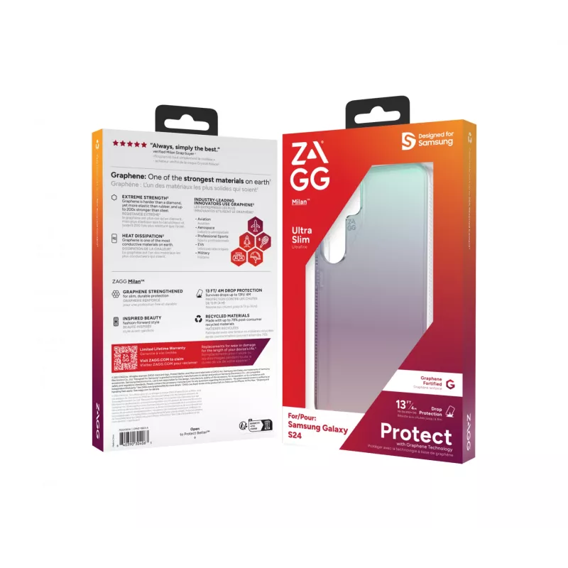 ZAGG Milan Galaxy S24 Iridescent, vāciņš, Samsung, Galaxy S24, 15,8 cm (6,2 collas), zaļa, rozā