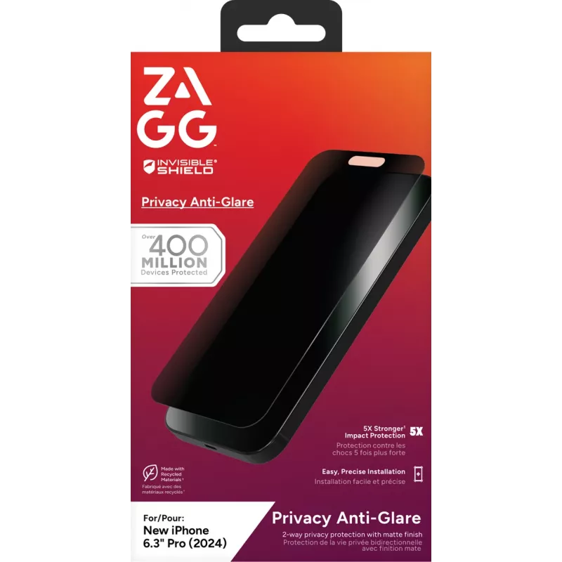 InvisibleShield Glass Elite Privacy Anti Glare Apple iPhone 16 Pro ekrāna aizsargplēve