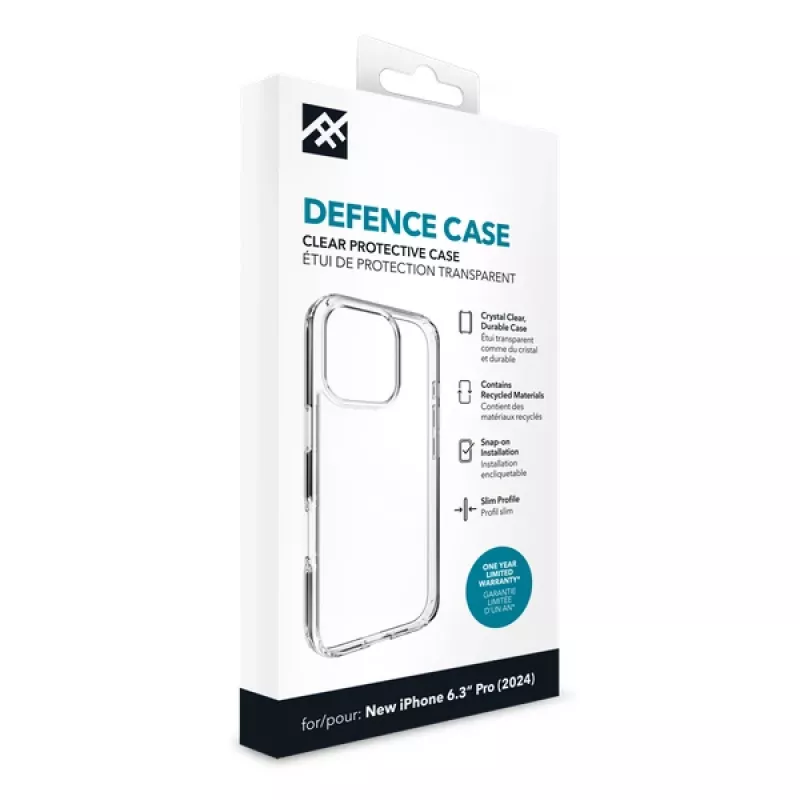 IFROGZ IF Defence Case Apple iPhone 16 Pro Clear INTL, vāciņš, Apple, iPhone 16 Pro, 16 cm (6,3 collas), caurspīdīgs