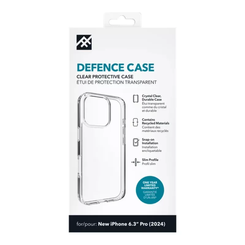 IFROGZ IF Defence Case Apple iPhone 16 Pro Clear INTL, vāciņš, Apple, iPhone 16 Pro, 16 cm (6,3 collas), caurspīdīgs