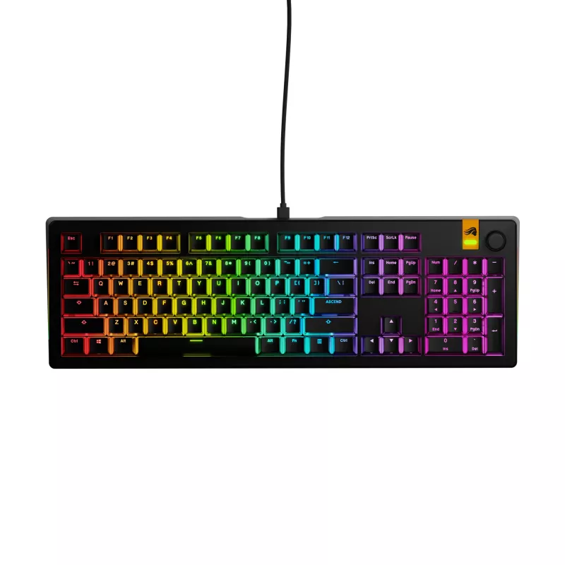 Glorious Gaming GMMK 3 HE 100% Prebuilt Wired Melns - US, Wired, USB, Mechanical, QWERTY, RGB LED, Melns