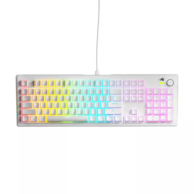 Glorious Gaming GMMK 3 100% Prebuilt Wired balta - US, vadu, USB, mehāniska, QWERTY, RGB LED, balta