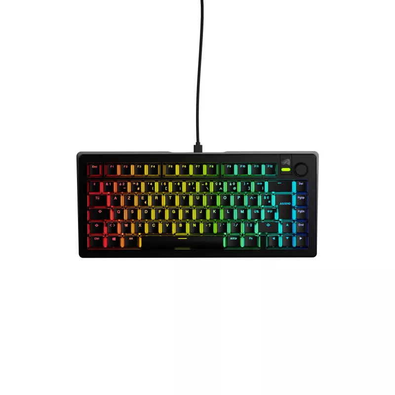 Glorious Gaming GMMK 3 75% Prebuilt Wired Melns - FR, vadu, USB, mehāniska, AZERTY, RGB LED, melna