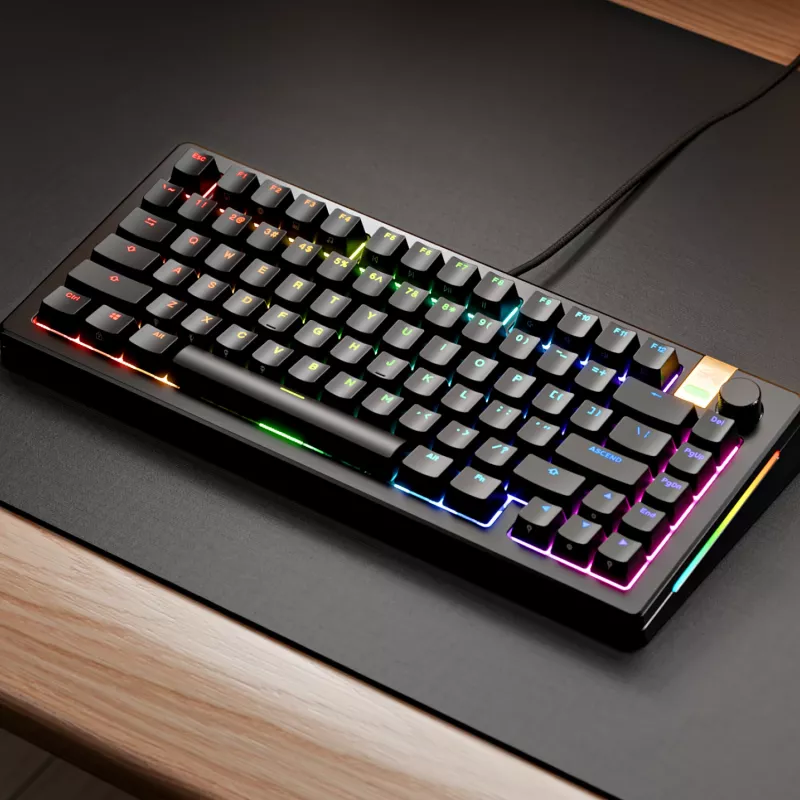 Glorious Gaming GMMK 3 HE 75% Prebuilt Wired Melns - FR, vadu, USB, mehāniska, AZERTY, RGB LED, melna