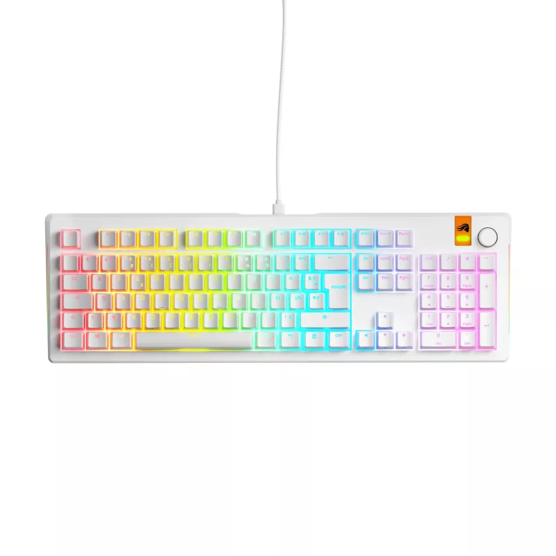 Glorious Gaming GMMK 3 HE 100% Prebuilt Wired balta - FR, Wired, USB, Mechanical, AZERTY, RGB LED, balta