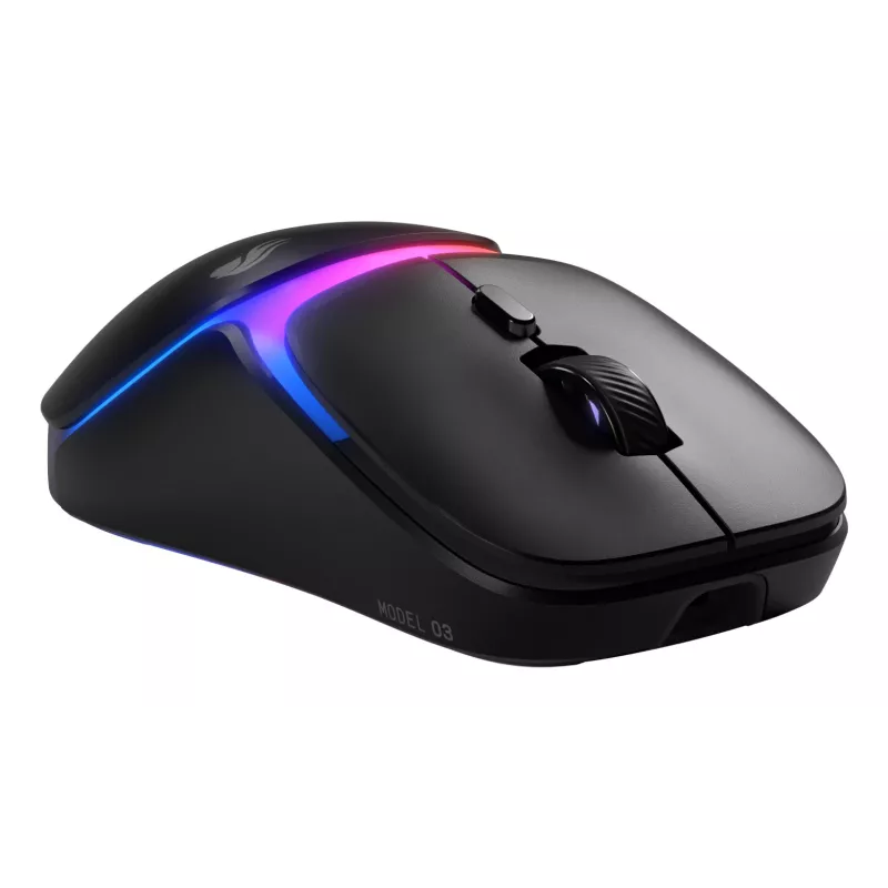 Glorious Gaming Model O3 Wireless spēļu pele - InfinitePlay maināmo bateriju sistēma, 8k aptaujas frekvence, 130M klikšķu optiskie slēdži, īpaši viegla 66 g, 30K DPI optiskais sensors, RGB - melna