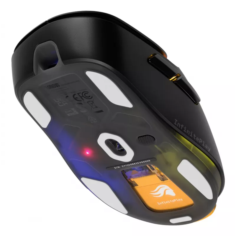 Glorious Gaming Model D3 Wireless Gaming pele - InfinitePlay nomaināmo bateriju sistēma, 8k aptaujas frekvence, 130M klikšķu optiskie slēdži, īpaši viegla 69g, 30K DPI optiskais sensors, RGB - melna