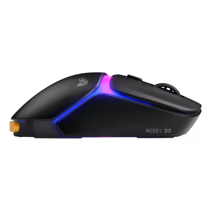 Glorious Gaming Model D3 Wireless Gaming pele - InfinitePlay nomaināmo bateriju sistēma, 8k aptaujas frekvence, 130M klikšķu optiskie slēdži, īpaši viegla 69g, 30K DPI optiskais sensors, RGB - melna