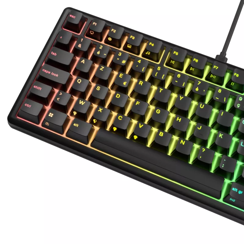 Glorious Gaming GMBK 75% tastatūra USB AZERTY franču melna