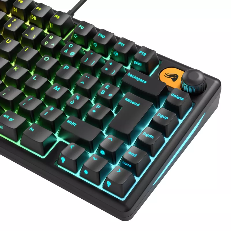 Glorious Gaming GMBK 75% tastatūra USB AZERTY franču melna