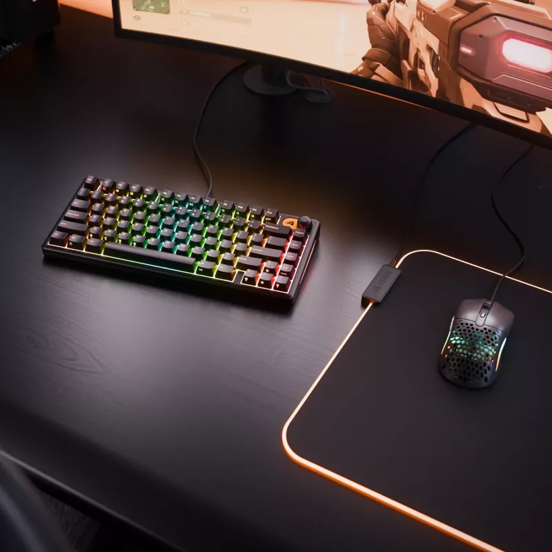 Glorious Gaming GMBK 75% tastatūra USB AZERTY franču melna