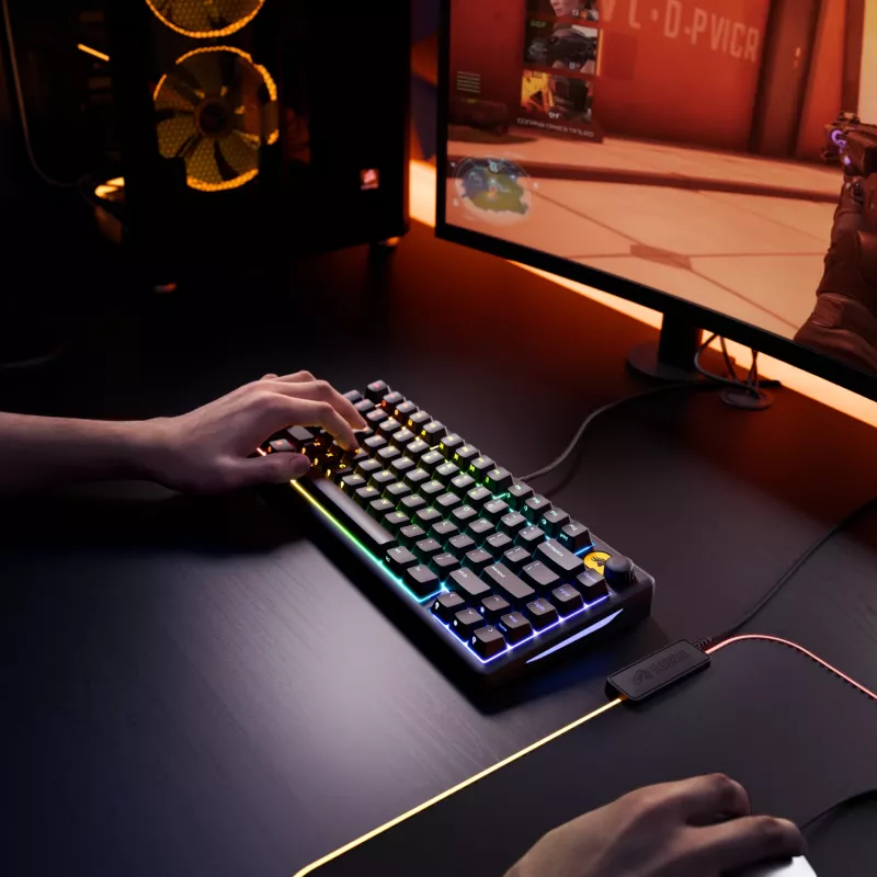 Glorious Gaming GMBK 75% tastatūra USB AZERTY franču melna