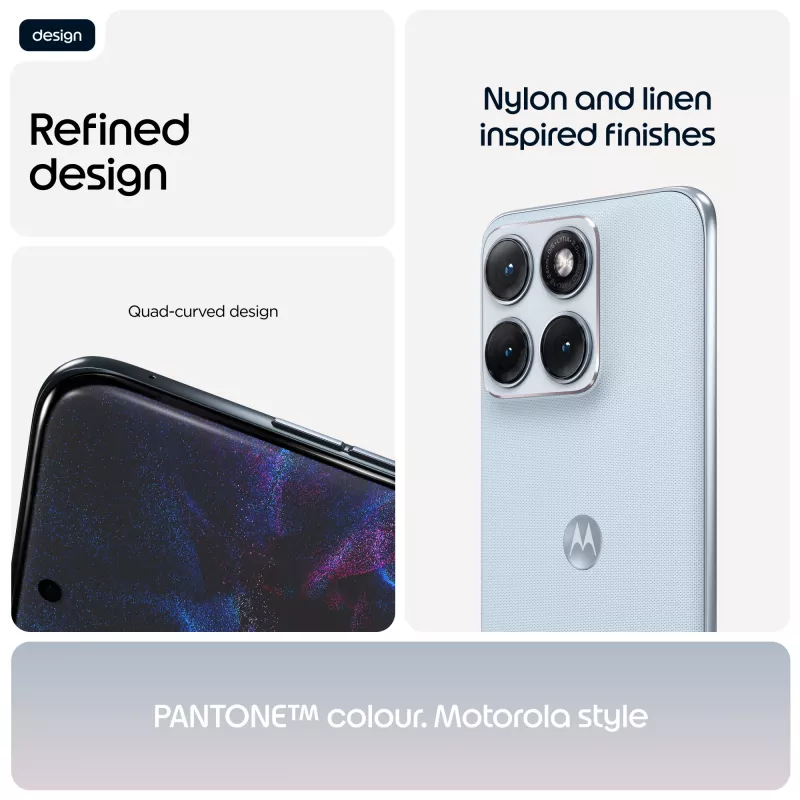 Smartphone Motorola edge 70 fusion — 6.78 collas (17.2 cm) OLED, Snapdragon 7s Gen 3, 12 GB RAM, 256 GB, Dual SIM, 7000 mAh, gaiši zils