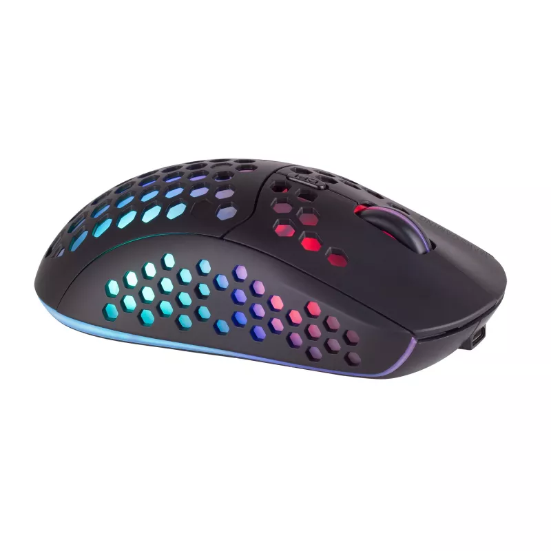 Mars Gaming MMW3, bezvadu spēļu pele, RGB Flow, ultraviegls 79 g, 3200 DPI, melna