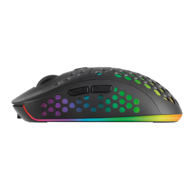 Mars Gaming MMW3, bezvadu spēļu pele, RGB Flow, ultraviegls 79 g, 3200 DPI, melna
