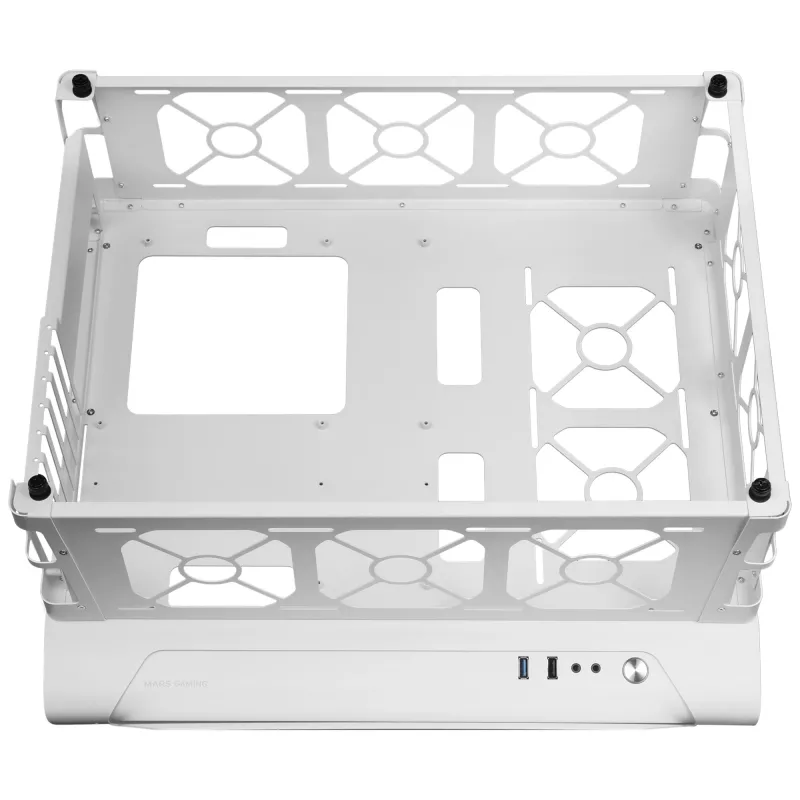 Mars Gaming MCB balta PC Gaming ATX XL Case Custom Premium Edition Modular Dual Chamber Structure