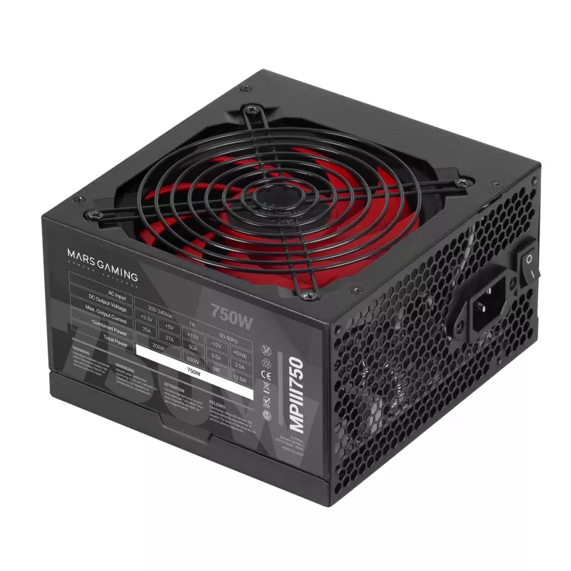 Mars Gaming MPIII750 PC barošanas bloks 750 W ATX 85% efektivitāte 5 gadu garantija