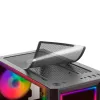 Mars Gaming MC-ART melns ATX spēļu datora korpuss ar dubultu zīmējamu rūdītu stiklu, ARGB 12 režīmi, 12 cm ventilators