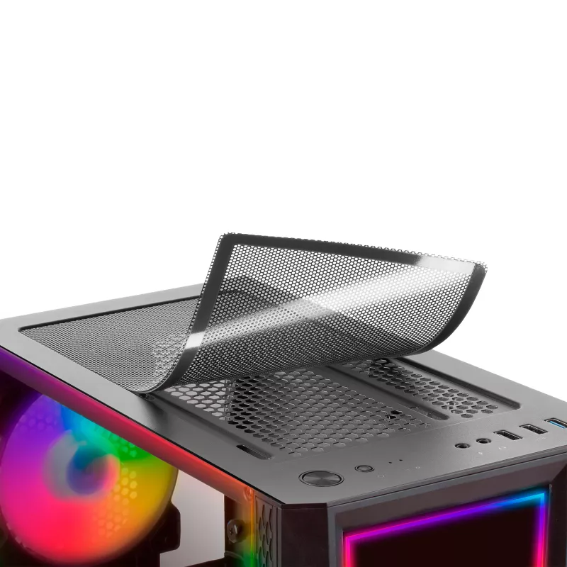 Mars Gaming MC-ART melns ATX spēļu datora korpuss ar dubultu zīmējamu rūdītu stiklu, ARGB 12 režīmi, 12 cm ventilators
