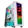Mars Gaming MC-ART balta ATX spēļu datora korpuss ar abpusēji zīmējamu rūdīto stiklu, ARGB 12 režīmu 12 cm ventilators