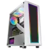Mars Gaming MC-ART balta ATX spēļu datora korpuss ar abpusēji zīmējamu rūdīto stiklu, ARGB 12 režīmu 12 cm ventilators