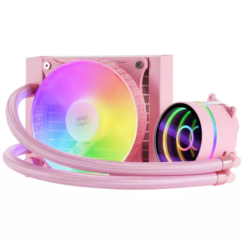 Mars Gaming ML-ONE120 rozā šķidruma CPU dzesētājs TDP 200W Infinity Mirror FRGB kluss ventilators universāls ligzdojošs