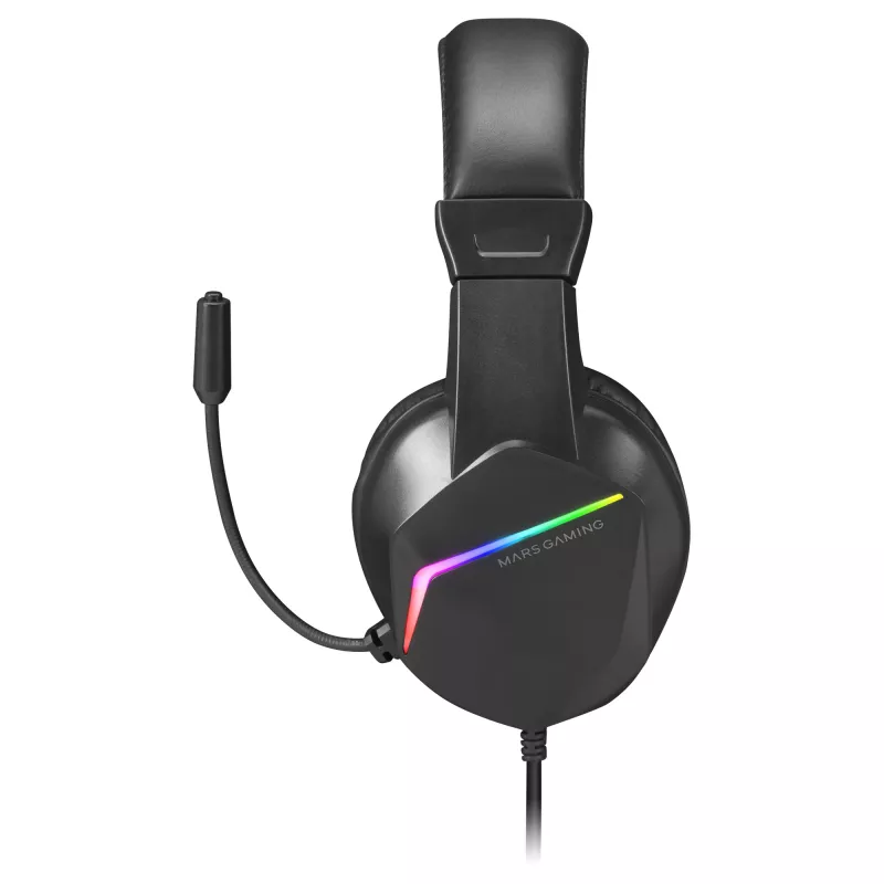 Mars Gaming MH122 Melns, FRGB Over Ear Gaming Headset ar mikrofonu, HiFi skaņa, trokšņu slāpēšana, ultra viegls, PS4 PS5 Xbox Switch planšetdators Windows Mac