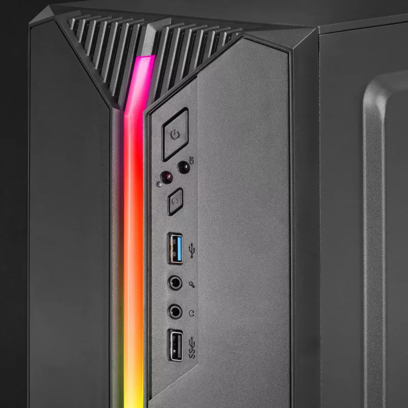 Mars Gaming MC-S1 Melns Kompakts Micro-ATX Spēļu Datora Korpuss ARGB Apgaismojums 12 Režīmi FRGB Ventilators Pilnībā Sānu Logs
